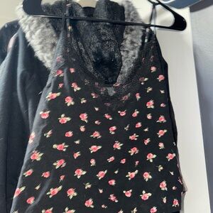 Old Navy Floral Black Lace Spaghetti Strap